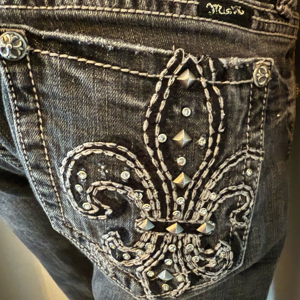 Miss Me Embellished Classic Dark Grey/Black Women's Jeans - Picture 13 of 13